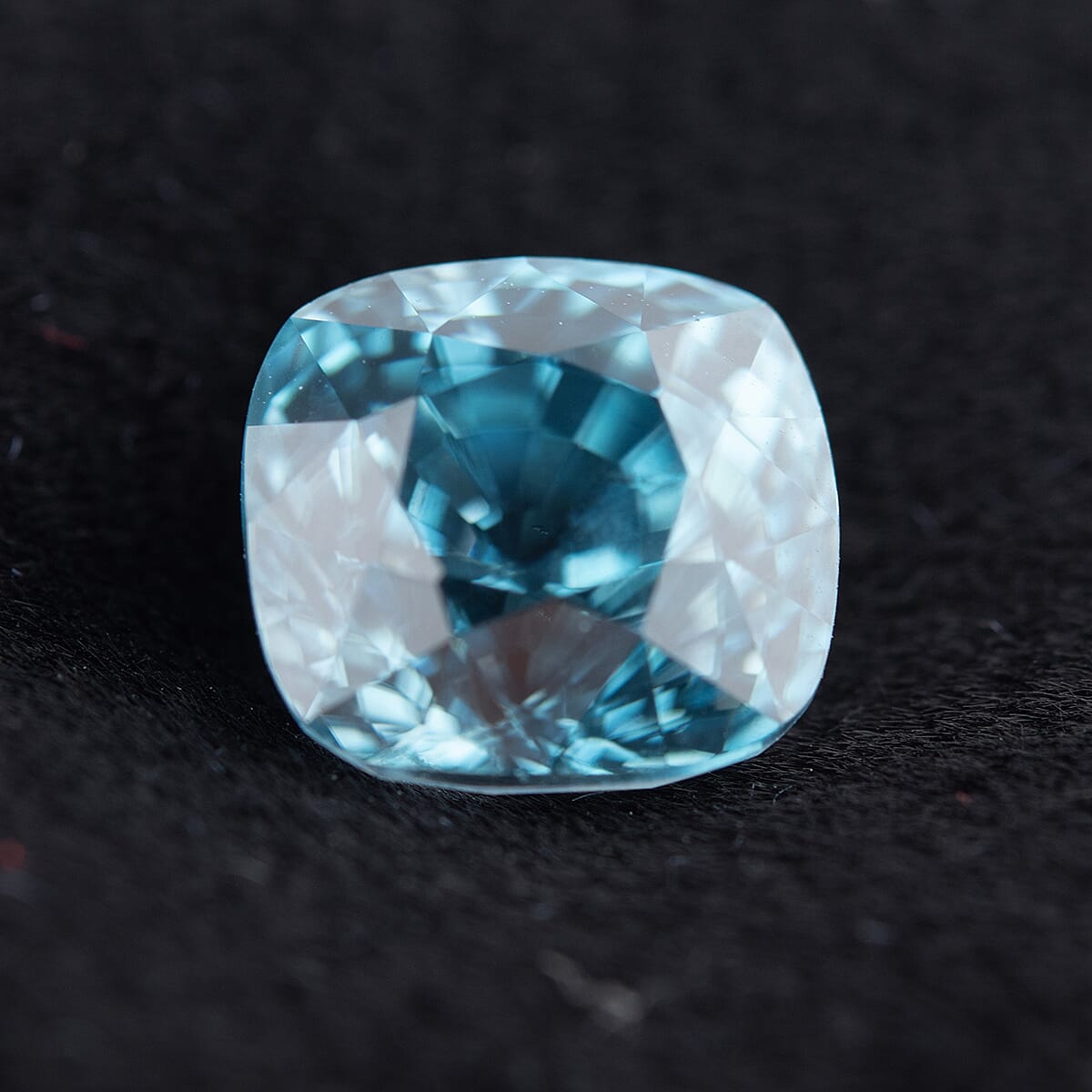 AAAA Blue Zircon Cushion Cut Gemstone 4.75 Ct.