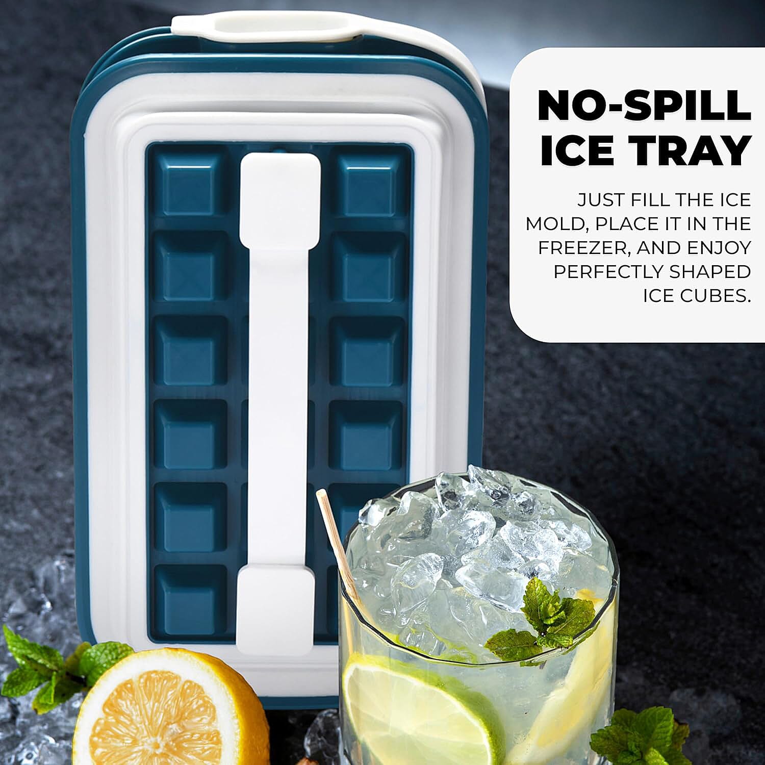 Linea Ice Cube Mould 100% Water Tight and No Spills Silicone Ice Trays