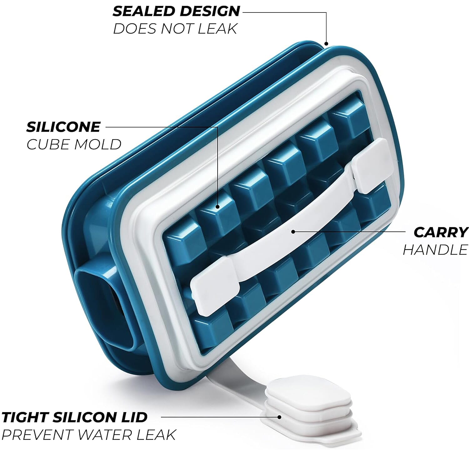 Linea Ice Cube Mould 100% Water Tight and No Spills Silicone Ice Trays