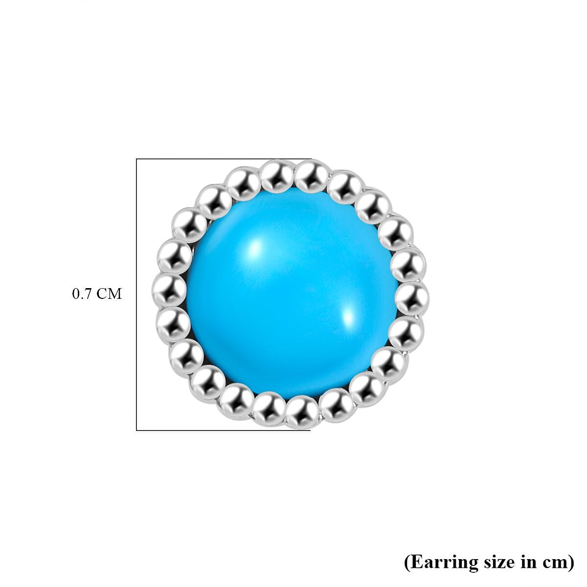 Sleeping Beauty Turquoise Solitaire Stud Push Post Earring in Rhodium Overlay Sterling Silver 1.04 Ct. Sleeping Beauty Turquoise Solitaire Stud Push Post Earring in Rhodium Overlay Sterling Silver 1.04 Ct.