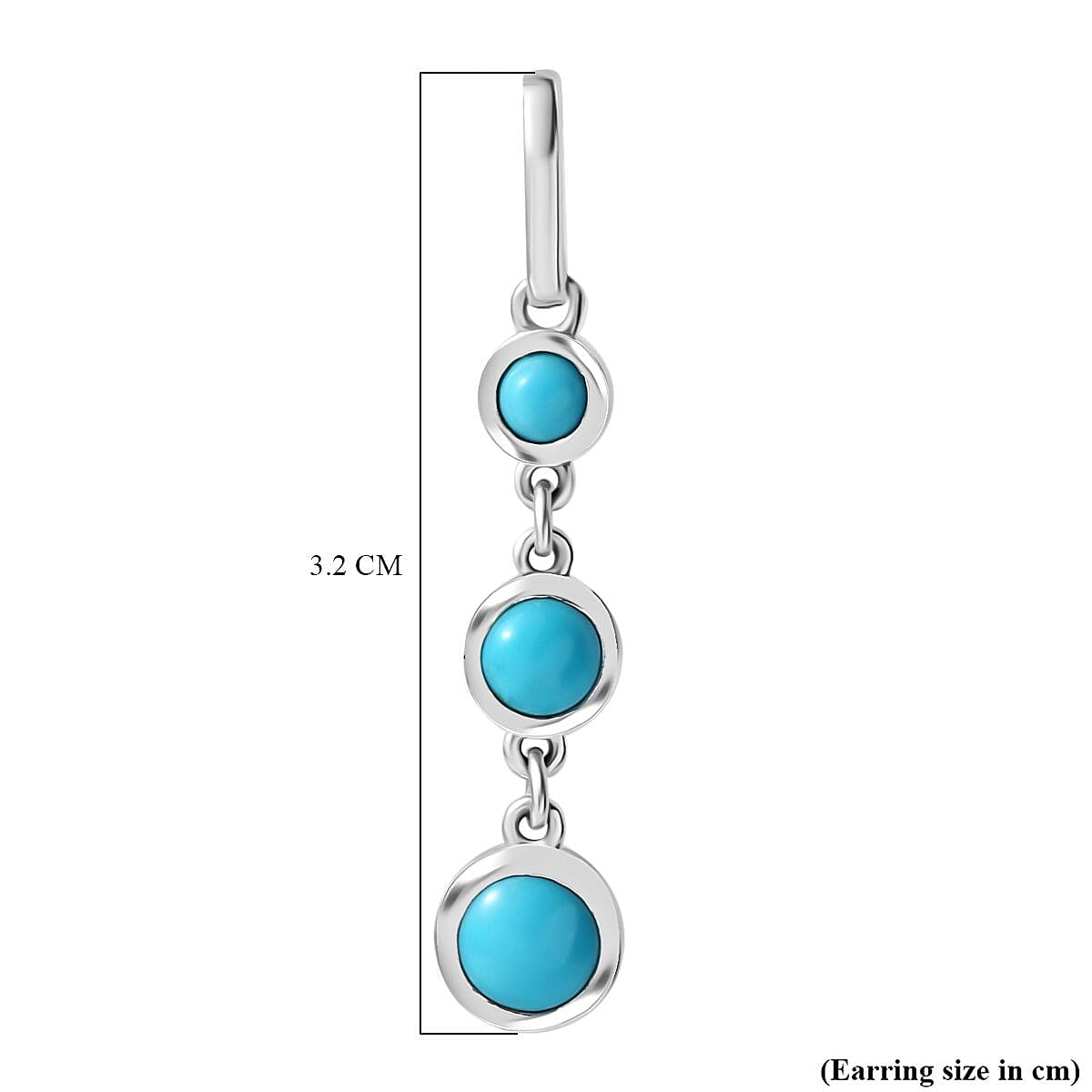Sleeping Beauty Turquoise Dangling Earring with Push Back in Rhodium Overlay Sterling Silver 1.85 Ct. Sleeping Beauty Turquoise Dangling Earring with Push Back in Rhodium Overlay Sterling Silver 1.85 Ct.