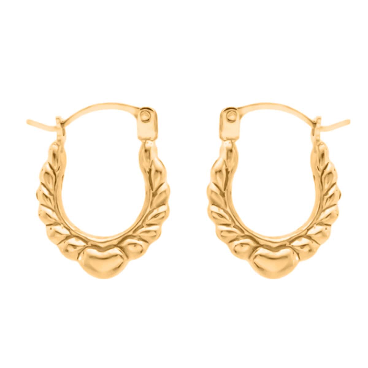 Hatton Garden One Time Deal - 9K Yellow Gold Heart Wing Creo Earring with Clasp