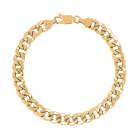 La Bella - Fine Italian Jewellery - Handmade Sterling Silver Curb Bracelet in Yellow Gold Overlay (Size - 7.5), Silver wt. 6.00 Gms. La Bella - Fine Italian Jewellery - Handmade Sterling Silver Curb Bracelet in Yellow Gold Overlay (Size - 7.5), Silver wt. 6.00 Gms.