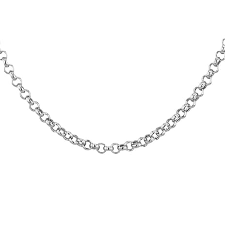 9K White Gold Belcher Chain (Size - 20) with Lobster Clasp, Gold Wt. 4.80 Gms.