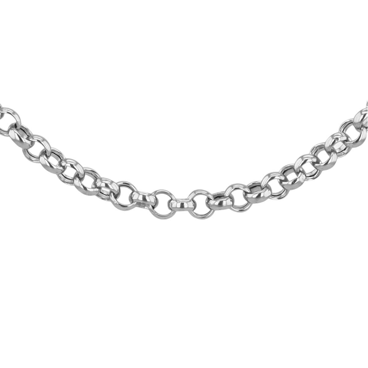 9K White Gold Belcher Chain (Size - 20) with Lobster Clasp, Gold Wt. 4.80 Gms.