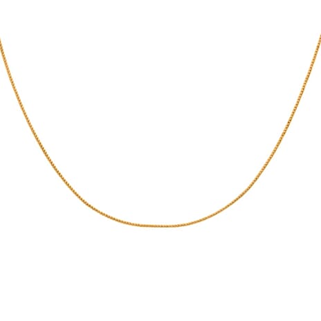 18K Yellow Gold Diamond Cut Curb Chain (Size - 18) with Spring Ring Clasp