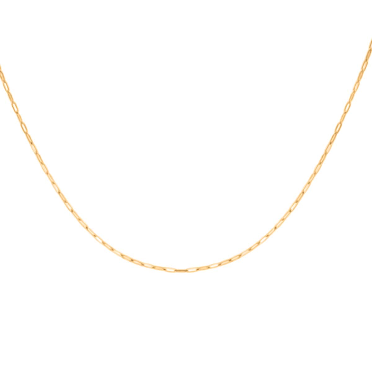 9K Yellow Gold Paper Clip Chain (Size - 20) with Spring Ring Clasp