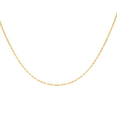 9K Yellow Gold Paper Clip Chain (Size - 20) with Spring Ring Clasp