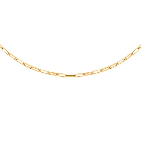 9K Yellow Gold Paper Clip Chain (Size - 20) with Spring Ring Clasp
