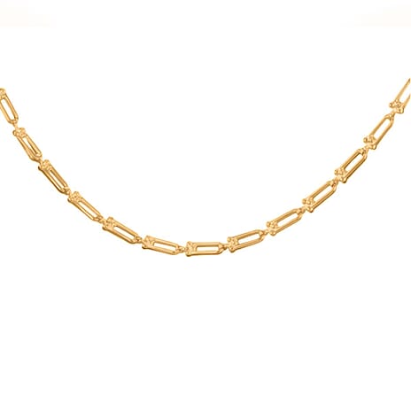 9K Yellow Gold Industrial Link Necklace (Size - 18) with Lobster Clasp