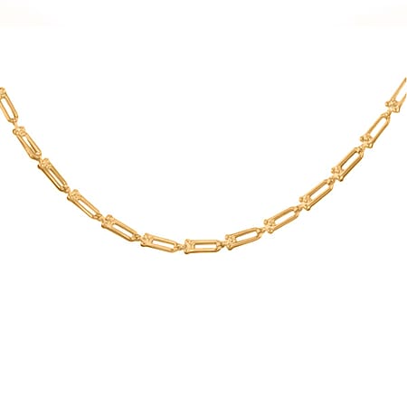 Designer Inspired - 9K Gold Industrial Link Necklace with Lobster Clasp 18 Inch Designer Inspired - 9K Gold Industrial Link Necklace with Lobster Clasp 18 Inch