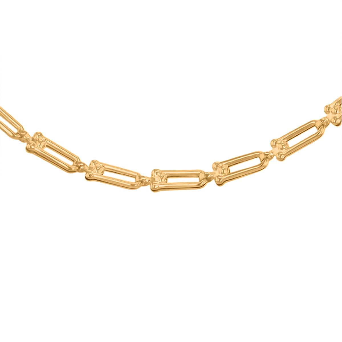 9K Yellow Gold Industrial Link Necklace (Size - 18) with Lobster Clasp
