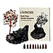 Livmore Amethyst Crystal Tree Backflow Incense Burner Set - Includes 30 Cones (18 x 10 x 20 Cm) - Purple