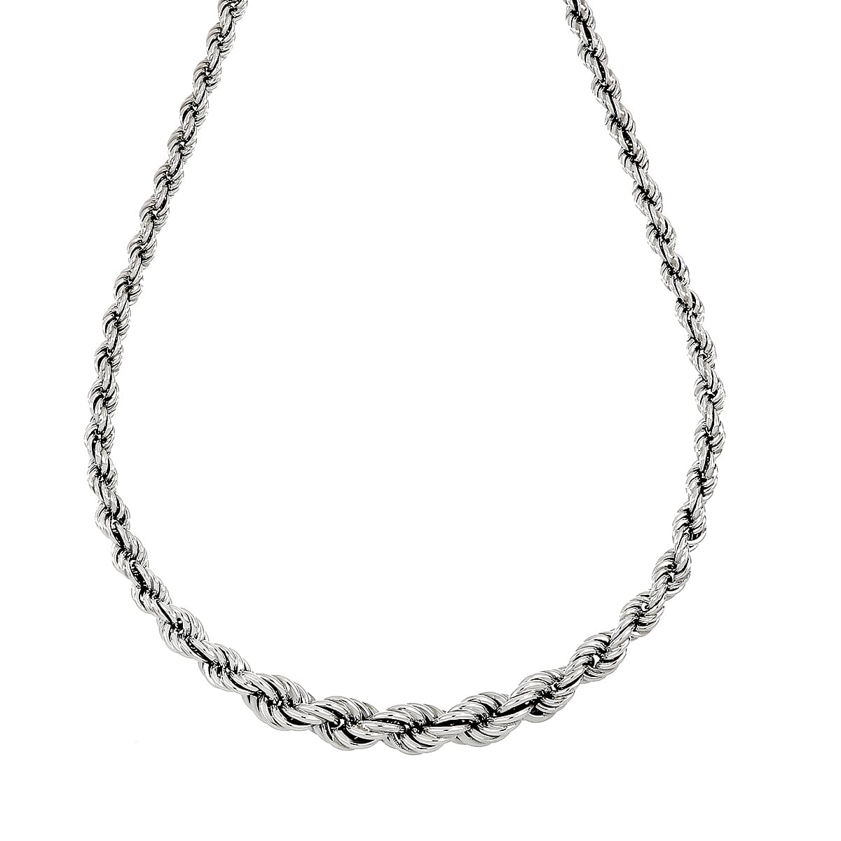 La Bella - Fine Italian Jewellery - Handmade Rope Necklace (Size - 20) with Lobster Clasp in Sterling Silver