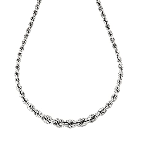 La Bella - Fine Italian Jewellery - Handmade Sterling Silver Rope Necklace (Size - 20) with Lobster Clasp