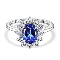 LUXURIANT 950 Platinum AAA Tanzanite and Lab Grown Diamond VS-EF Solitaire Ring 2.50 Ct, Platinum wt. 4 Gms.