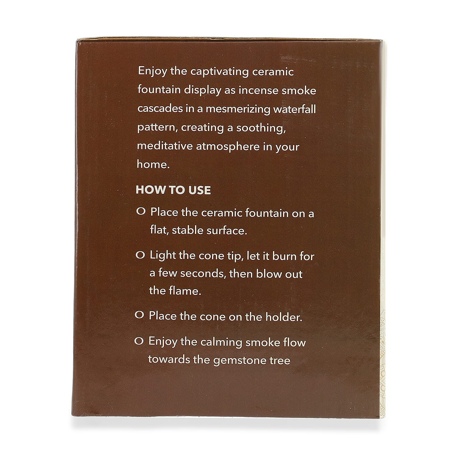 Livmore Red Carneline Crystal Tree Backflow Incense Burner Set - Includes 30 Cones (18 x 10 x 20 Cm)