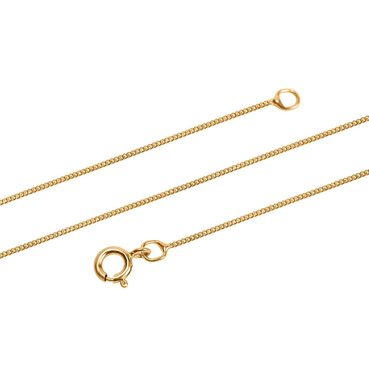 Ottoman Treasures - 9K Yellow Gold Curb Necklace with Spring Ring Clasp Ottoman Treasures - 9K Yellow Gold Curb Necklace with Spring Ring Clasp