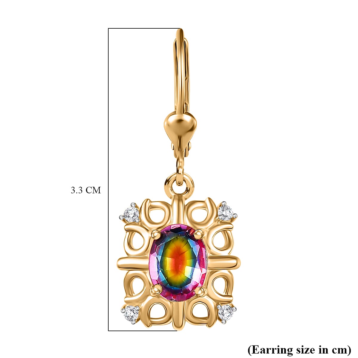 Nebula Quartz & White Zircon Cluster Earrings in 18K Vermeil Yellow Gold Plated Sterling Silver 2.95 Ct. Nebula Quartz & White Zircon Cluster Earrings in 18K Vermeil Yellow Gold Plated Sterling Silver 2.95 Ct.