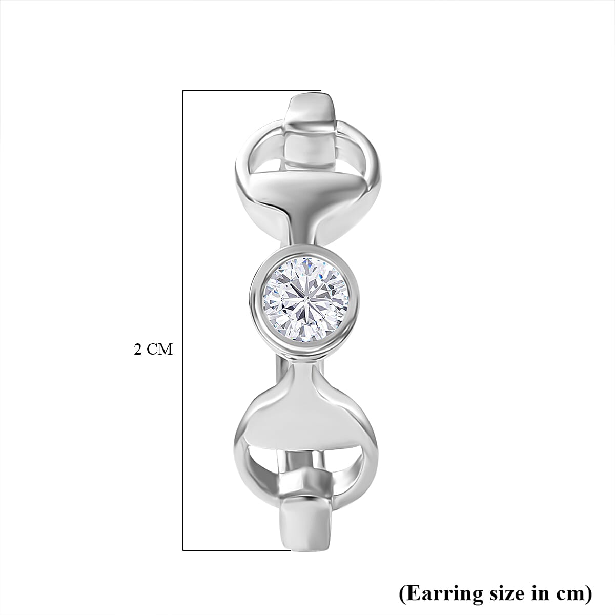 Moissanite Full Hoop Earring in Rhodium Overlay Sterling Silver Moissanite Full Hoop Earring in Rhodium Overlay Sterling Silver