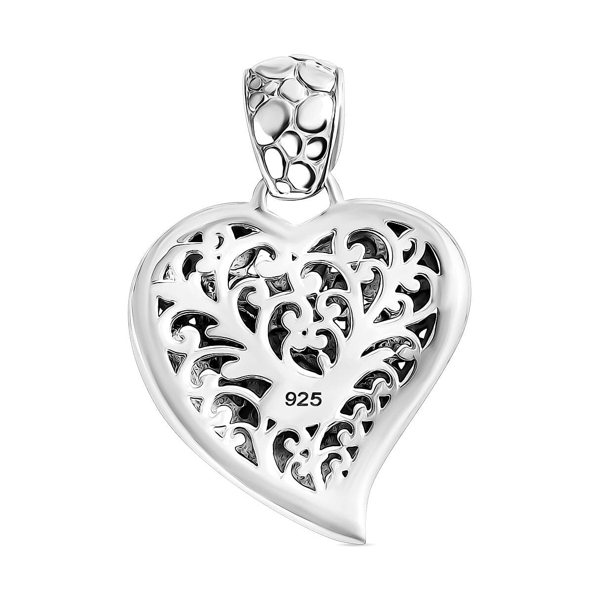Royal Bali Collection - Sterling Silver Heart Pendant, Silver Wt. 11.00 Gms.