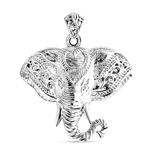 Elephant .925 Sterling Silver Gemstone Pendant from Bali