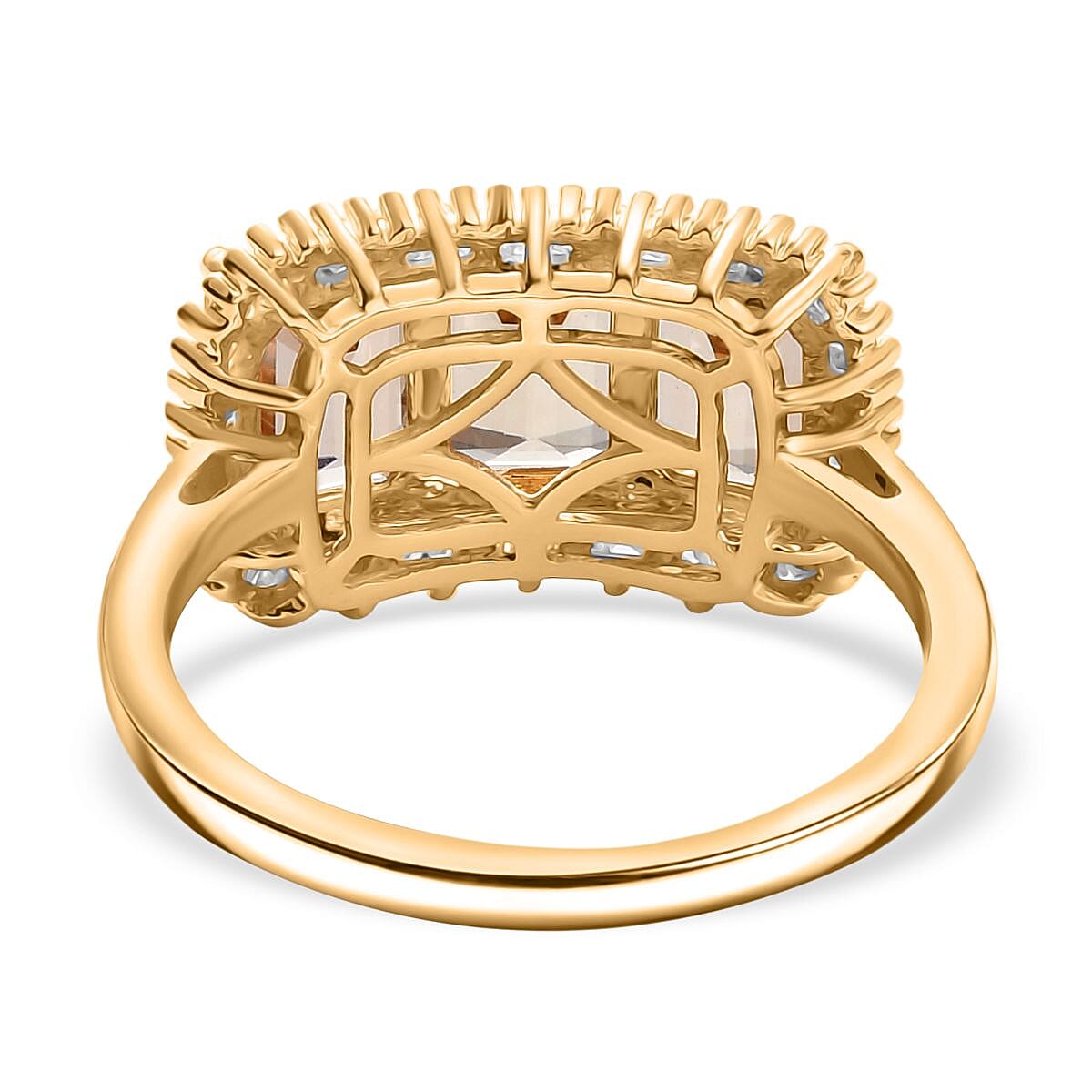 14K Yellow Gold AAA Turkizite, White Diamond I3 Main Stone With Side Stone Ring, Gold Wt.3.48 Gms  4.084  Ct.