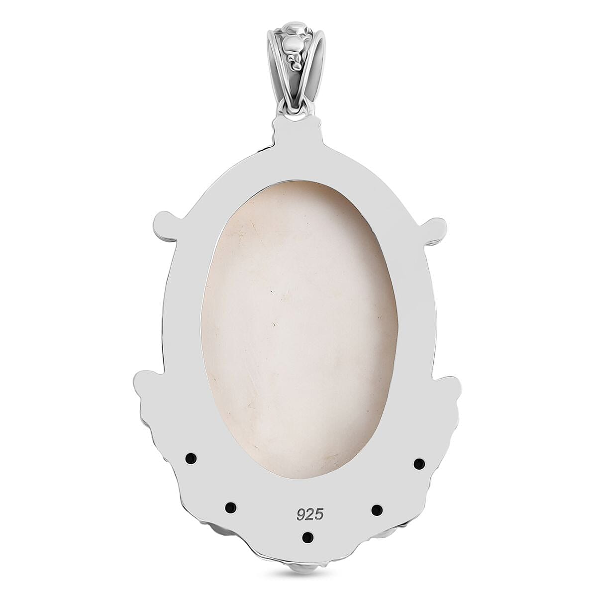 Royal Bali Collection - Ox Bone & Multi Gemstones Pendant in Sterling Silver 37.02 Ct, Silver Wt. 14.96 Gms.