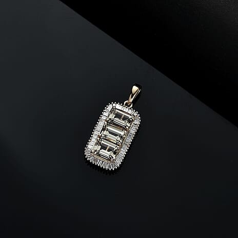14K Yellow Gold AAA Turkizite & White Diamond Pendant 4.07 Ct.