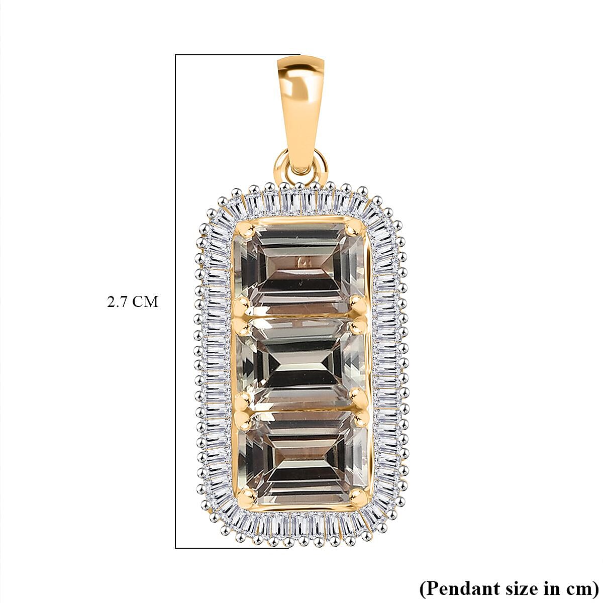 14K Yellow Gold AAA Turkizite & White Diamond Pendant 4.07 Ct. 14K Yellow Gold AAA Turkizite & White Diamond Pendant 4.07 Ct.
