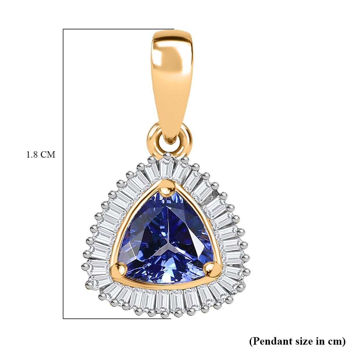 9K Yellow Gold Tanzanite & Diamond Pendant 1.04 Ct. 9K Yellow Gold Tanzanite & Diamond Pendant 1.04 Ct.