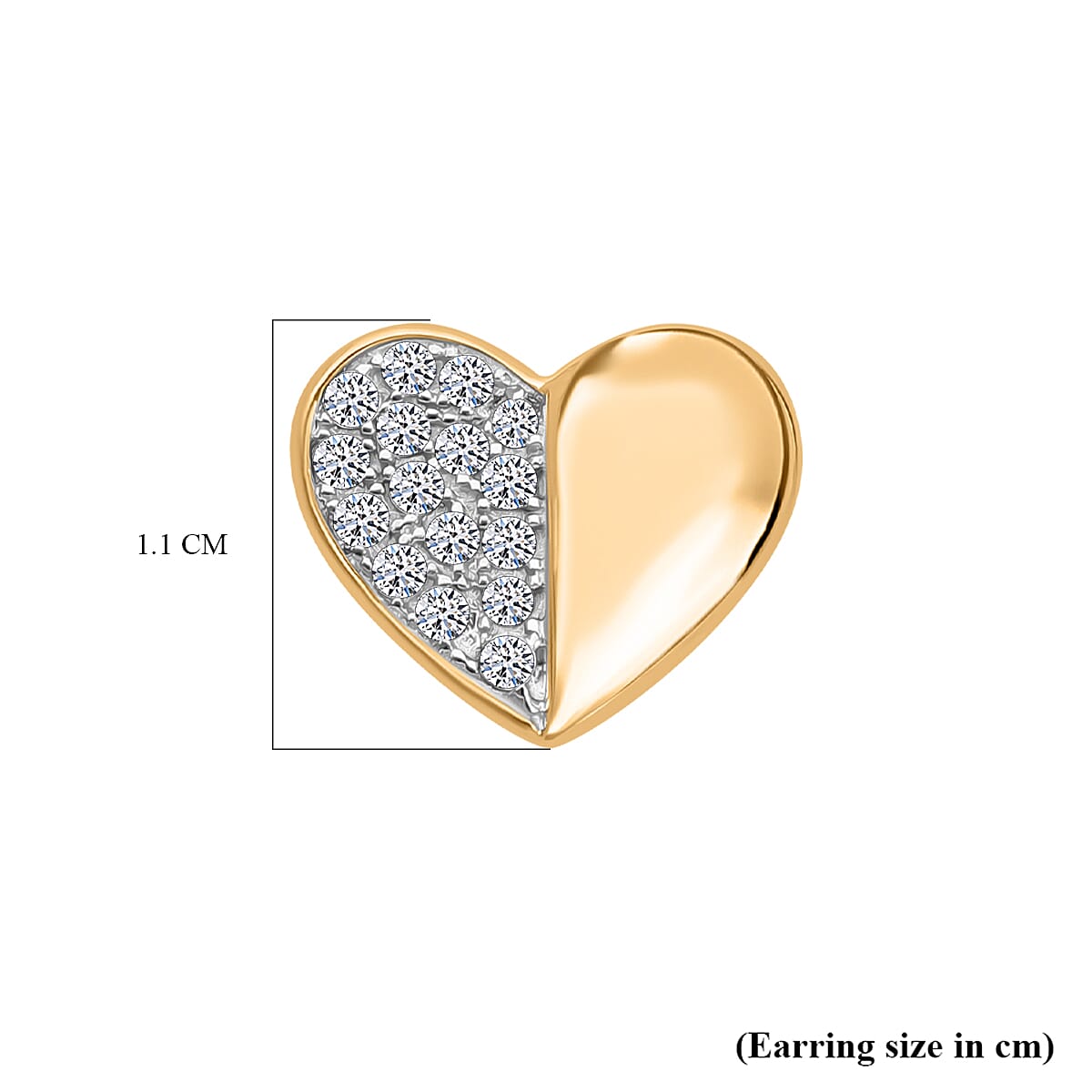 Luxuriant Diamond Lab Grown Diamond (SI-G-H) Push Back Earrings in Vermeil Yellow Gold Plated & Rhodium Overlay Sterling Silver 0.32 Ct.