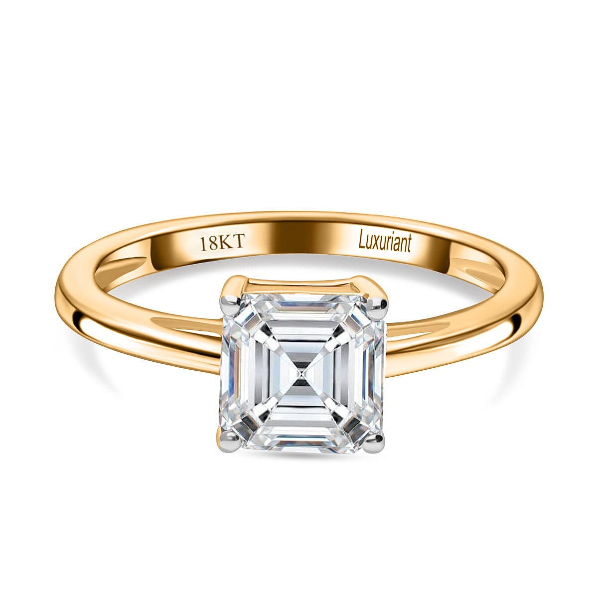 LUXURIANT 18K Yellow Gold IGI Certified Lab Grown Diamond Solitaire Ring 3 Ct.