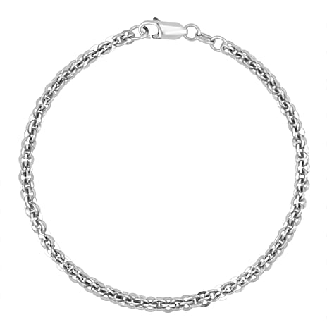 La Bella - Fine Italian Jewellery Handmade Sterling Silver Cristallino Bracelet (Size 7.5) with Lobster Clasp, Silver Wt. 6.90 Gms.