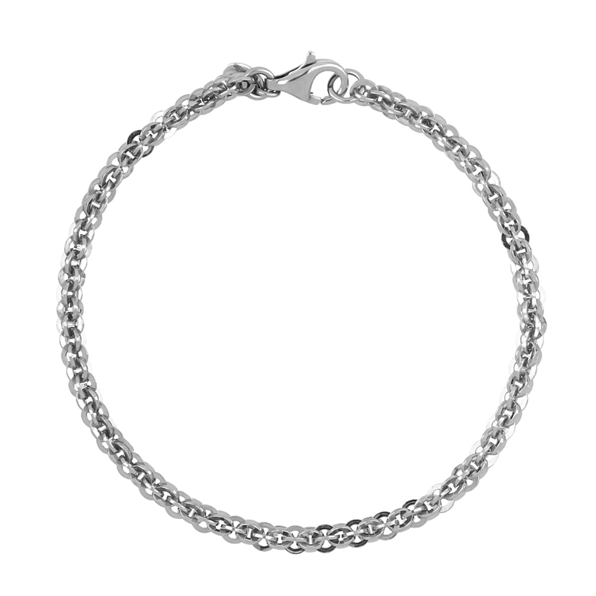 La Bella - Fine Italian Jewellery Handmade Sterling Silver Cristallino Bracelet (Size 7.5) with Lobster Clasp, Silver Wt. 6.90 Gms.