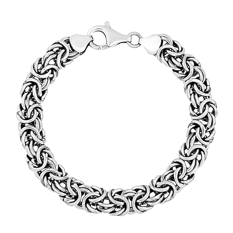 19th Birthday Special - La Bella Fine Italian Jewellery- Handmade Sterling Silver Byzantine Bracelet (Size - 7.5) With Lobster Clasp, Silver Wt. 15.80 Gms.