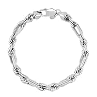 La Bella Fine Italian Jewellery - Sterling Silver 6.2MM Figaro Chain With Lobster Clasp 20 Inch