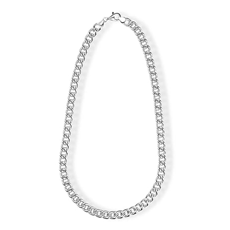 La Bella Fine Italian Jewellery - Handmade Sterling Silver Curb Necklace (Size 20) With Lobster Clasp Silver Wt. 46.00 Gms.