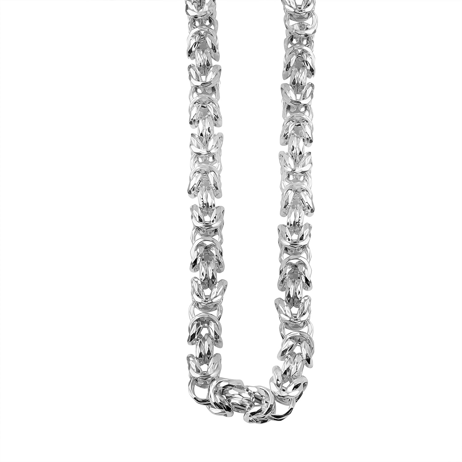 La Bella Handmade Sterling Silver Byzantine Necklace (Size 20) With Lobster Clasp Silver Wt. 72.60 Gms. La Bella Handmade Sterling Silver Byzantine Necklace (Size 20) With Lobster Clasp Silver Wt. 72.60 Gms.