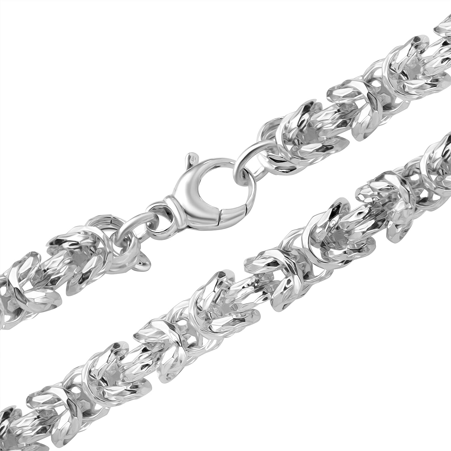 La Bella Handmade Sterling Silver Byzantine Necklace (Size 20) With Lobster Clasp Silver Wt. 72.60 Gms. La Bella Handmade Sterling Silver Byzantine Necklace (Size 20) With Lobster Clasp Silver Wt. 72.60 Gms.