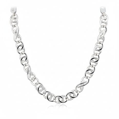 La Bella- Fine Italian Jewellery - Handmade Sterling Silver Occhio Di Pernice Necklace (Size - 20) With Lobster Clasp Silver Wt. 42.50 Gms.