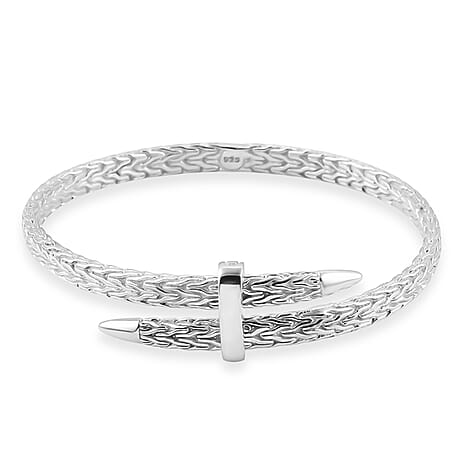 Royal Bali Collection - Handmade Sterling Silver Bangle (Size 7.5), Silver Wt. 26.00 Gms.