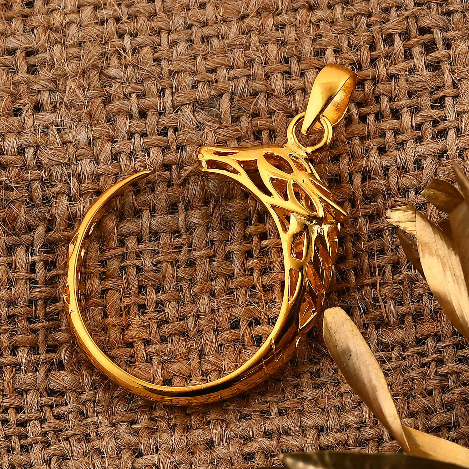 Royal Bali Collection - Handmade Dragon Pendant in 22K Vermeil Yellow Gold Plated Sterling Silver, Silver Wt. 6.20 Gms.