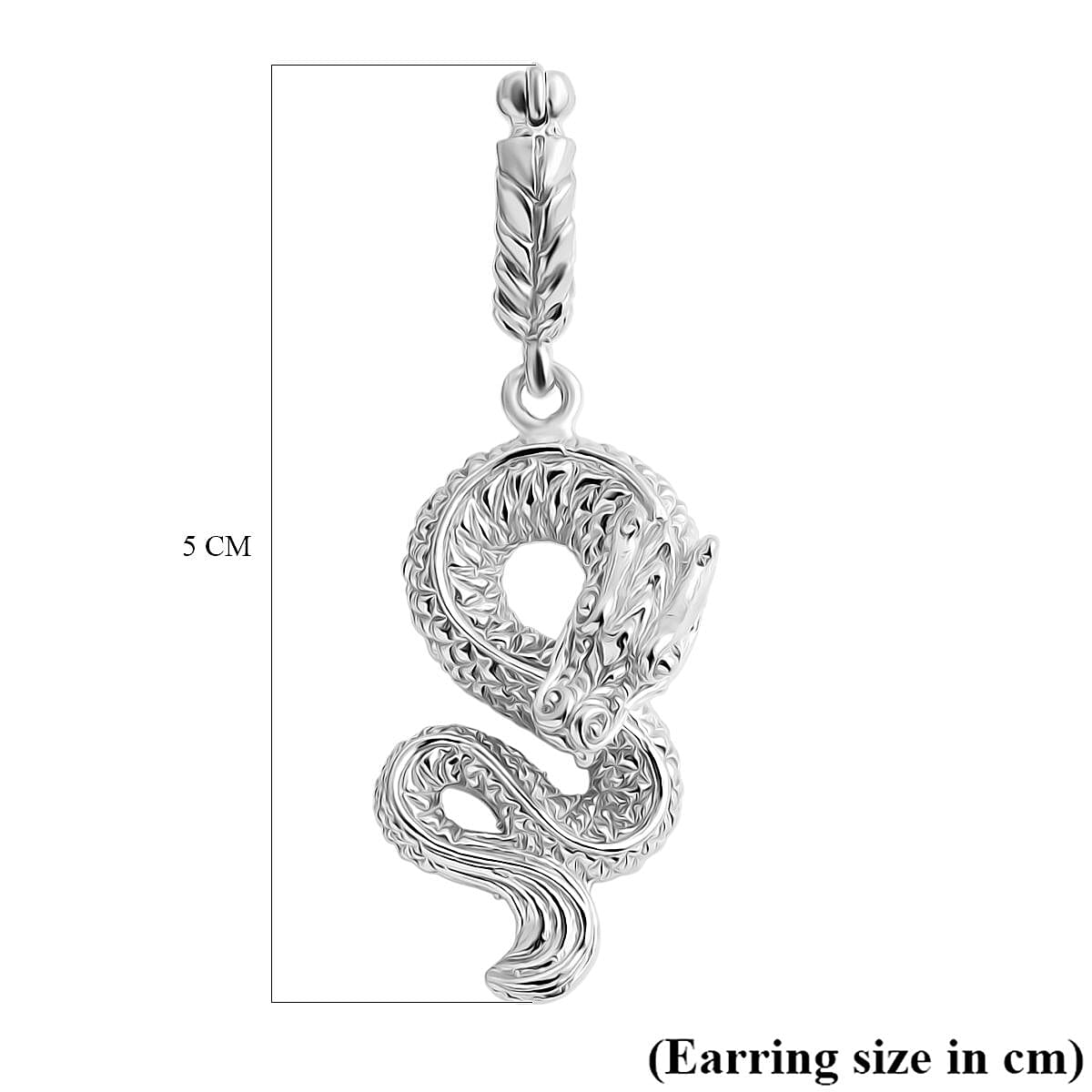 Royal Bali Collection - Handmade Sterling Silver Dragon Earrings with Clasp, Silver Wt. 10.00 Gms.