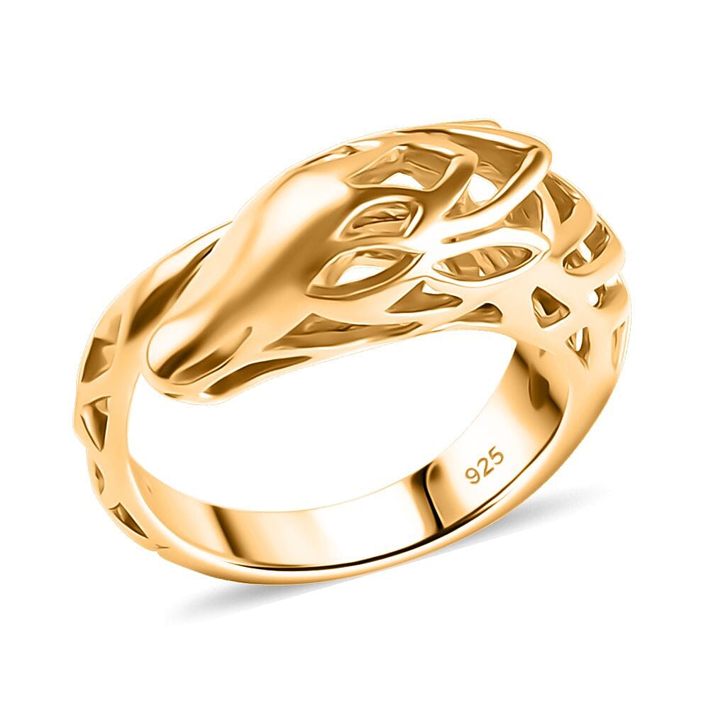 Royal Bali Collection - 22K Vermeil Yellow Gold Plated Sterling Silver Dragon Ring