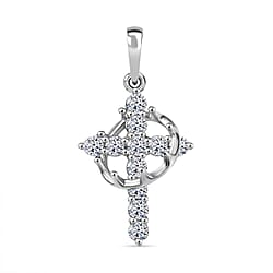LUXURIANT 0.50 Ct. Lab Grown Diamond Cross Pendant in 18K Vermeil Yellow Gold Plated Sterling Silver