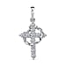 LUXURIANT 0.50 Ct. Lab Grown Diamond Cross Pendant in Rhodium Overlay Sterling Silver