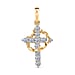 LUXURIANT 0.50 Ct. Lab Grown Diamond Cross Pendant in Rhodium Overlay Sterling Silver