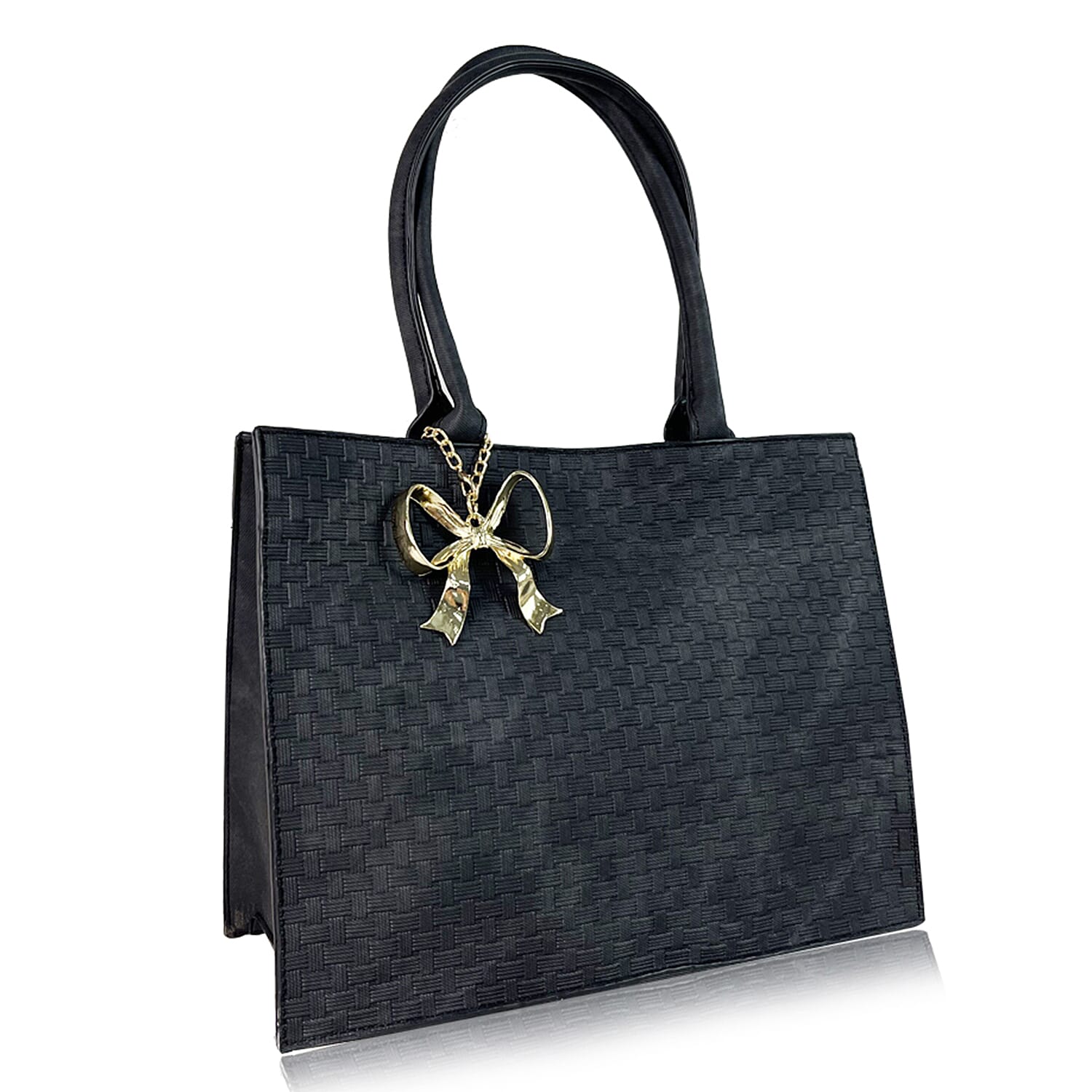 IW-Polyurethane-Tote-Bag-Size-27x14x34-cm-Black