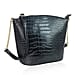 Croc Embossed Shoulder Bag - Lilac